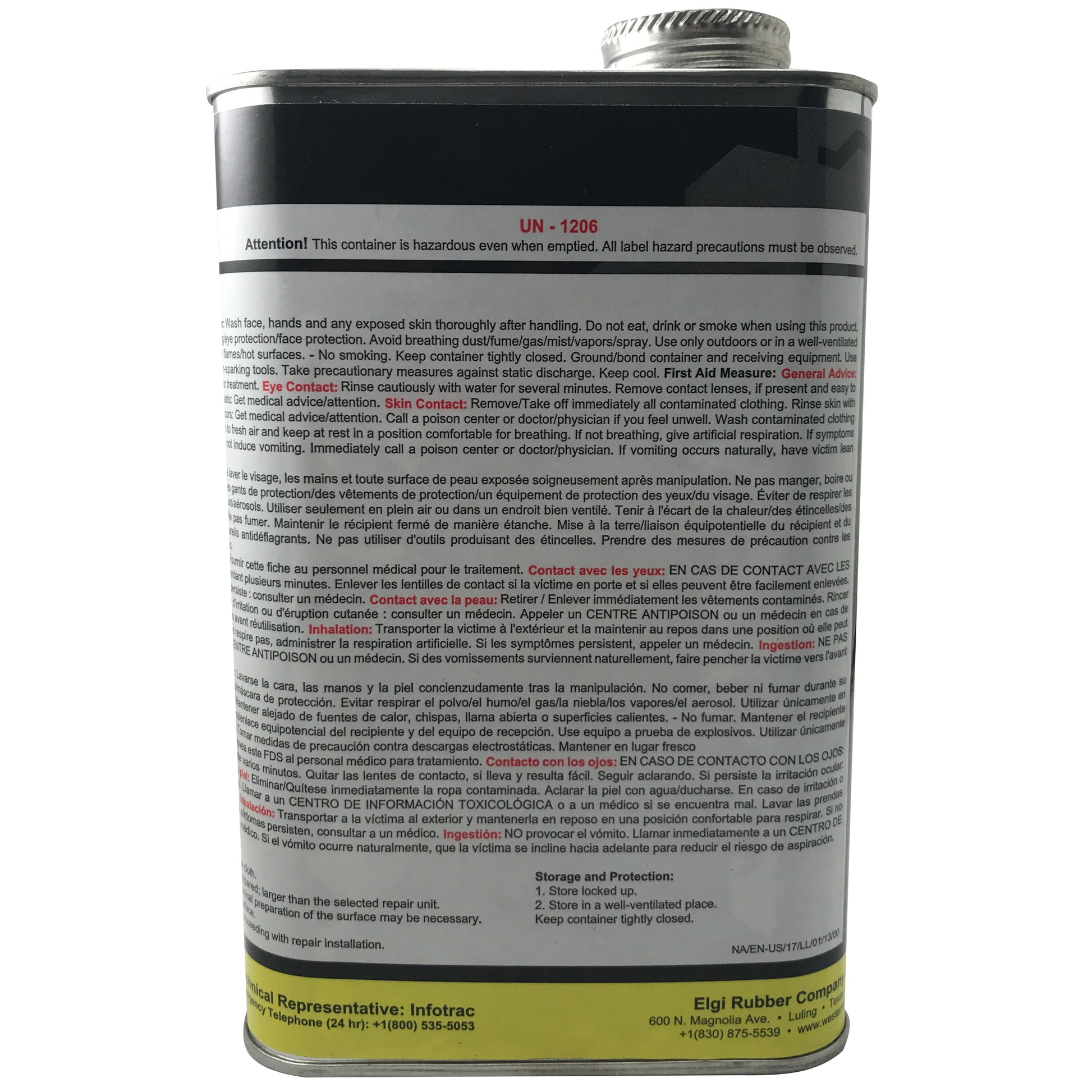 Western Weld Rubber Prep & Liquid Buffing Solution Oblong Can 32 Oz.