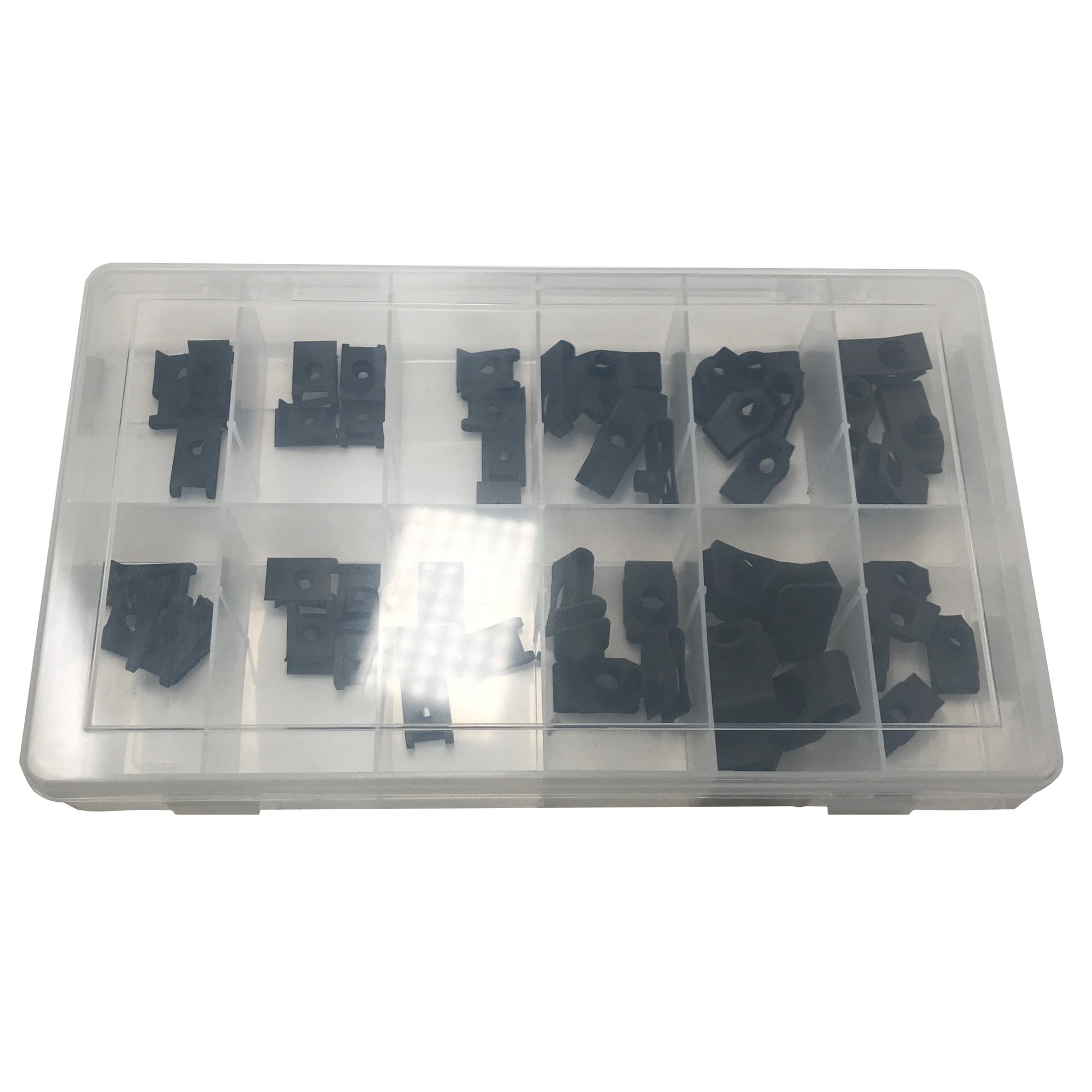 54 Piece Black Phosphate Finish U Nut Speed Nut U Clip GM Assortment Kit