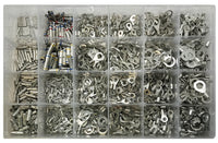 Master Non-Insulated Wire Terminal Connector Assortment Kit - 2600 Pieces