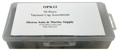 90-Piece Assorted Rubber Vacuum Cap Kit - 6 Sizes For Automotive & Small Engine Use