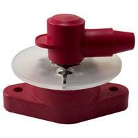 8 Point Power Distribution Post 3/8" Red With Red Insulating Boot & Clear Disc