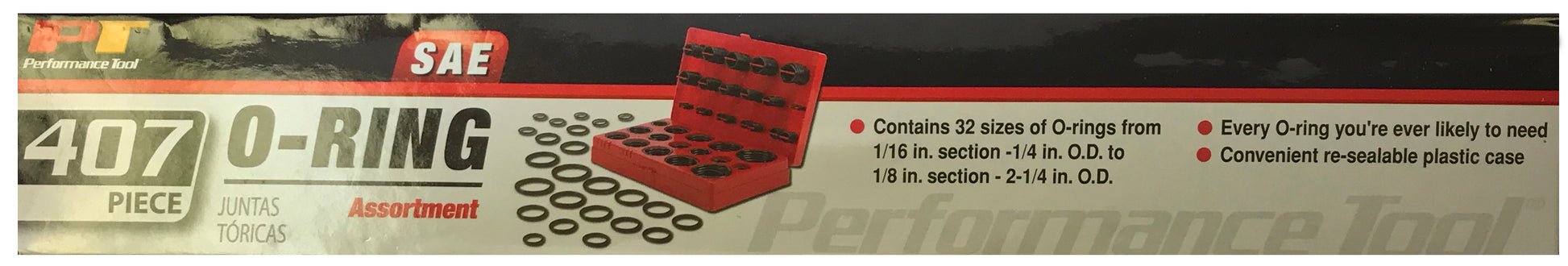 382 Piece Black Automotive SAE O-Ring Seal Assortment Kit
