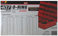 382 Piece Black Automotive SAE O-Ring Seal Assortment Kit