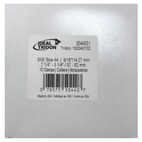 Box of 10 SAE #44 Stainless Steel 2 1/4" - 3 1/4" Worm Gear Hose Clamp 9/16 Band