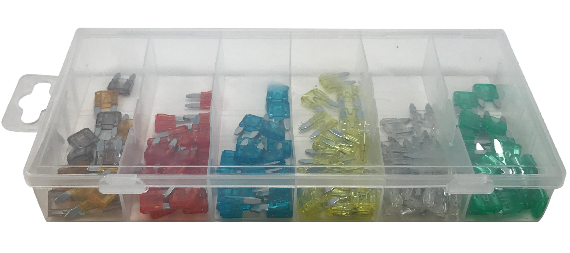 120 Piece Mini Fuse Assortment ATM/MIN - 20 Each of 6 Different Amps