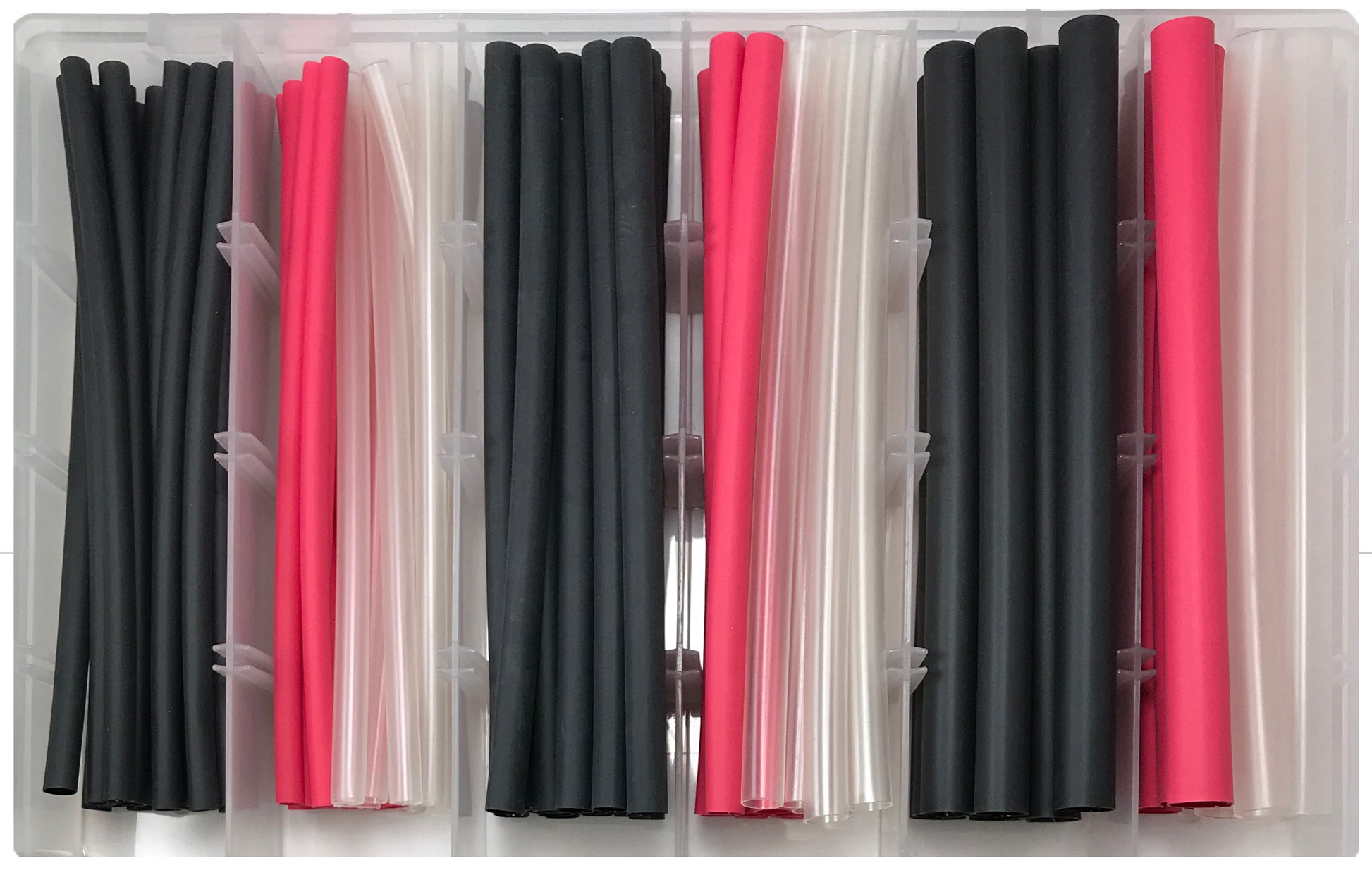 100 Piece Flexible Adhesive Glue Lined Heat Shrink Tubing Assortment