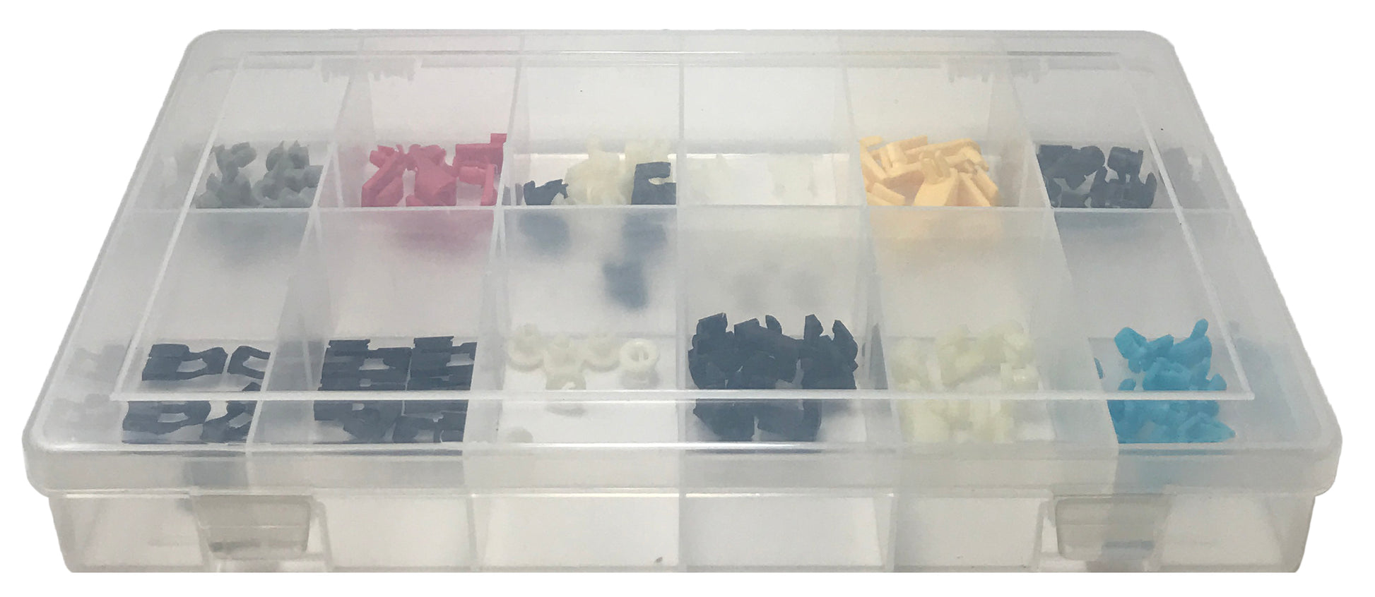 62 Piece Nylon Door Lock Rod End Clip Retainer Assortment Kit - Ford GM Chrysler Mazda