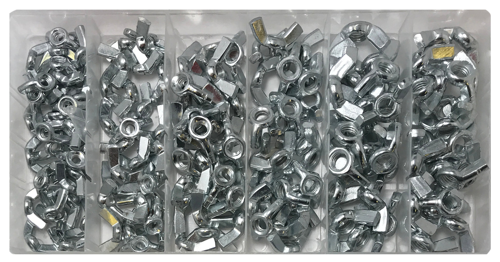 150 Piece Wing Nut Assortment Kit - 6 Popular Sizes