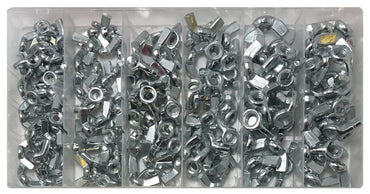 150 Piece Wing Nut Assortment Kit - 6 Popular Sizes