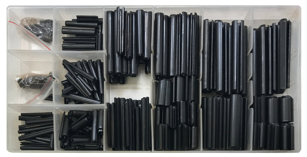 315 Piece Large Black Industrial Roll Pin Assortment Kit