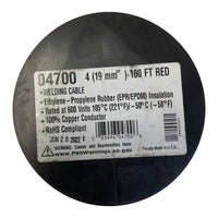 Red Welding Cable 4 AWG Gauge - 100' Ft.