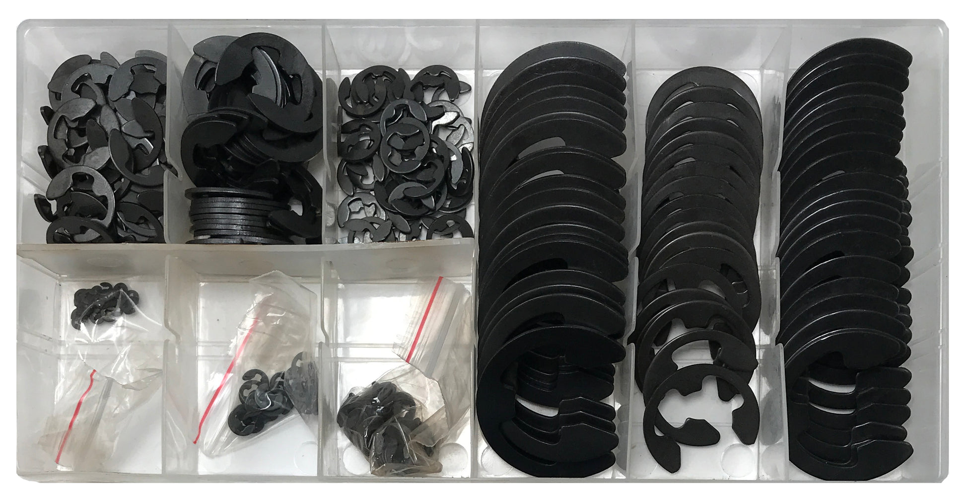 300 Piece Black Industrial E-Clip Assortment Kit