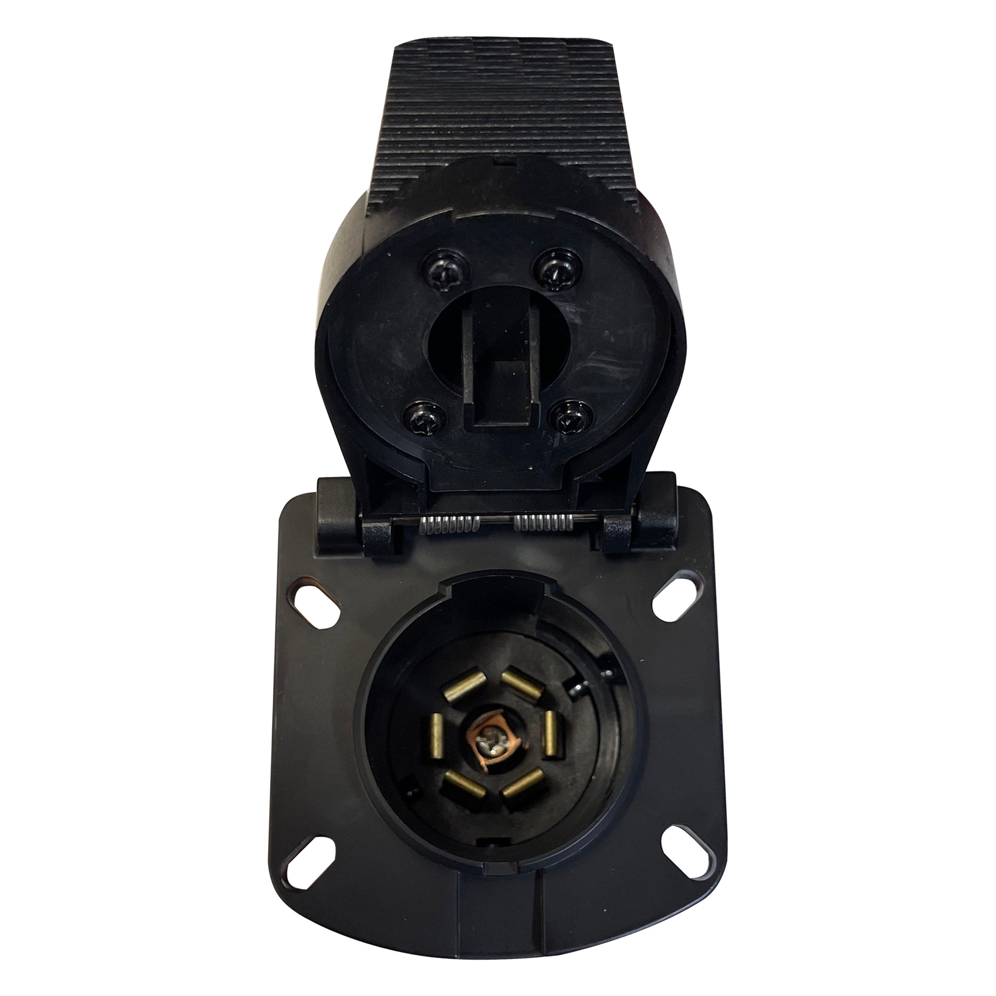 7 Way RV Trailer Blade Connector Socket With Reflector Dust Cover