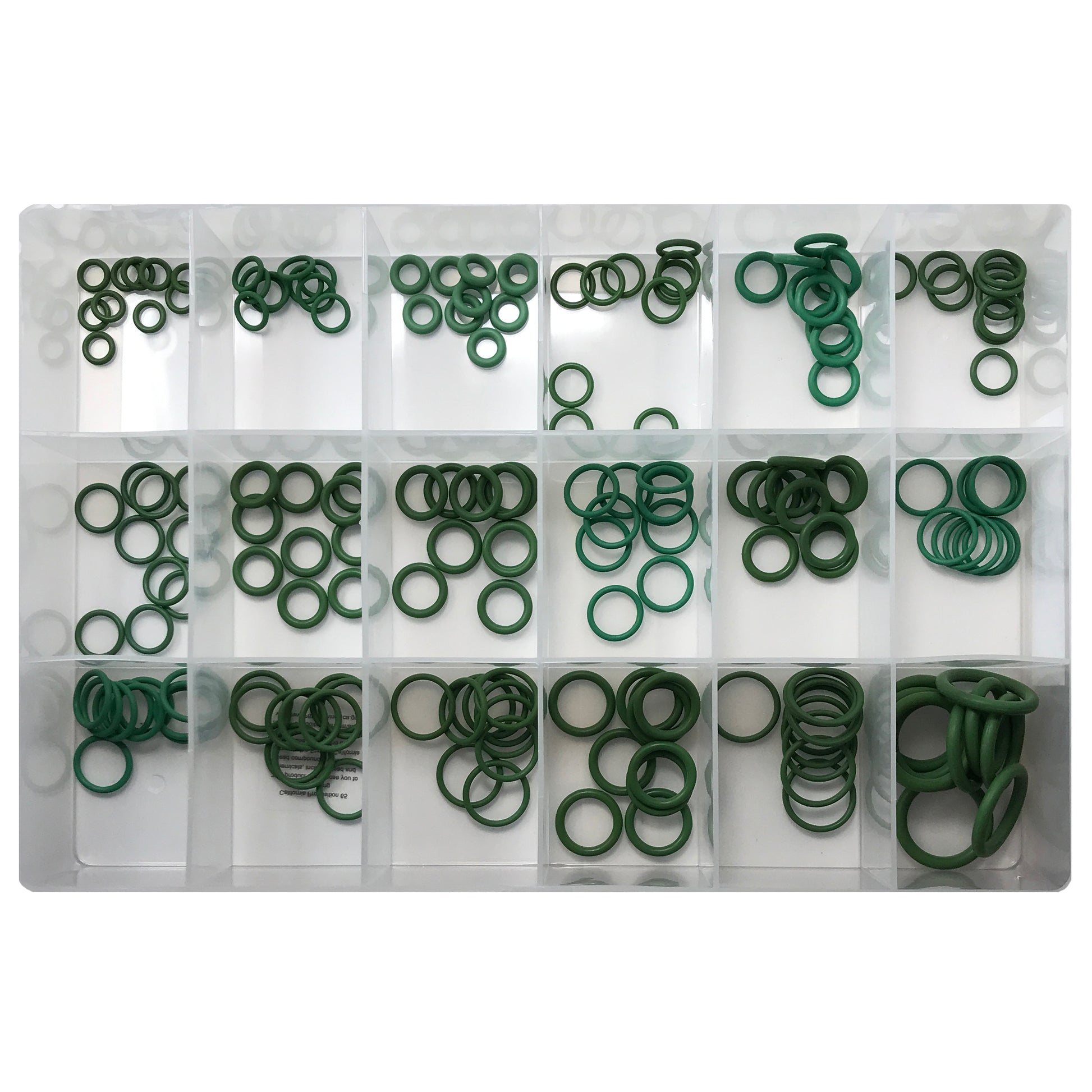 180 Piece O'Ring Assortment Kit for R12 & R134a A/C Systems - 18 Sizes