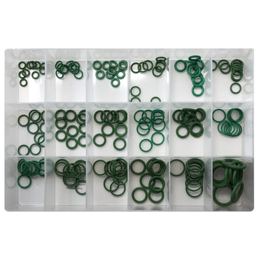 180 Piece O'Ring Assortment Kit for R12 & R134a A/C Systems - 18 Sizes