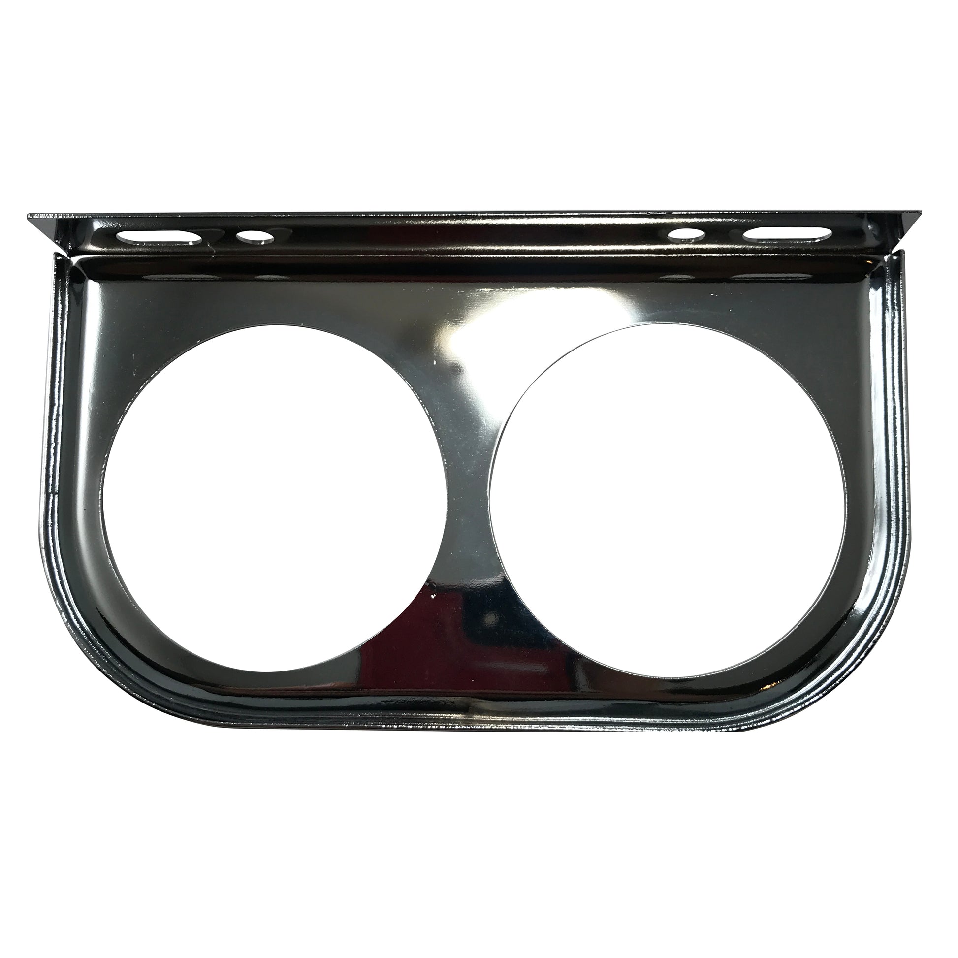 Universal Chrome Under Dash Double Gauge Mounting Panel 2-1/16 Inch