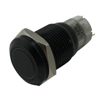 Red LED Black Metal Latching Push Button Switch On Off 12V - 16mm Mounting
