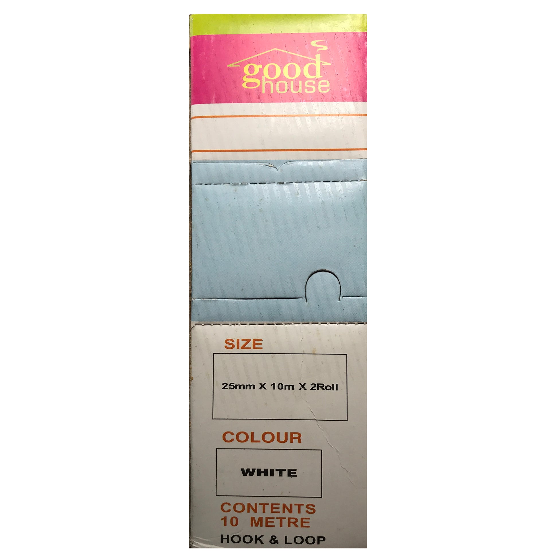 2 Rolls x 25 MM x 10 MM (1" x 33' FT) Male & Female White Velcro Roll Boxed Kit