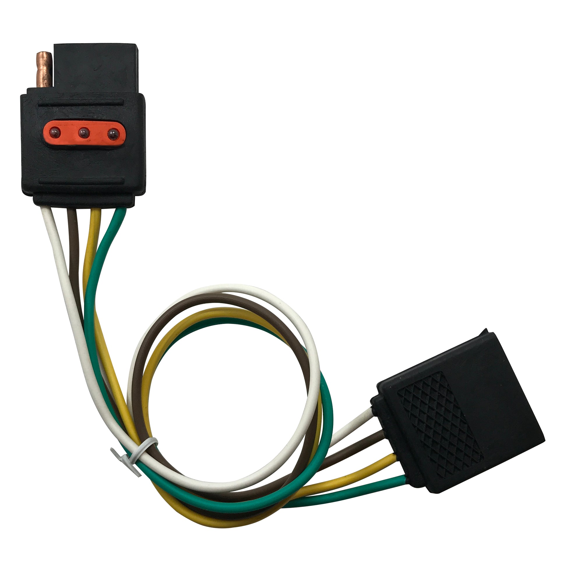 12" Inch Flat 4-Pin Trailer Plug Wire Harness Extension Connector & Tester Lights