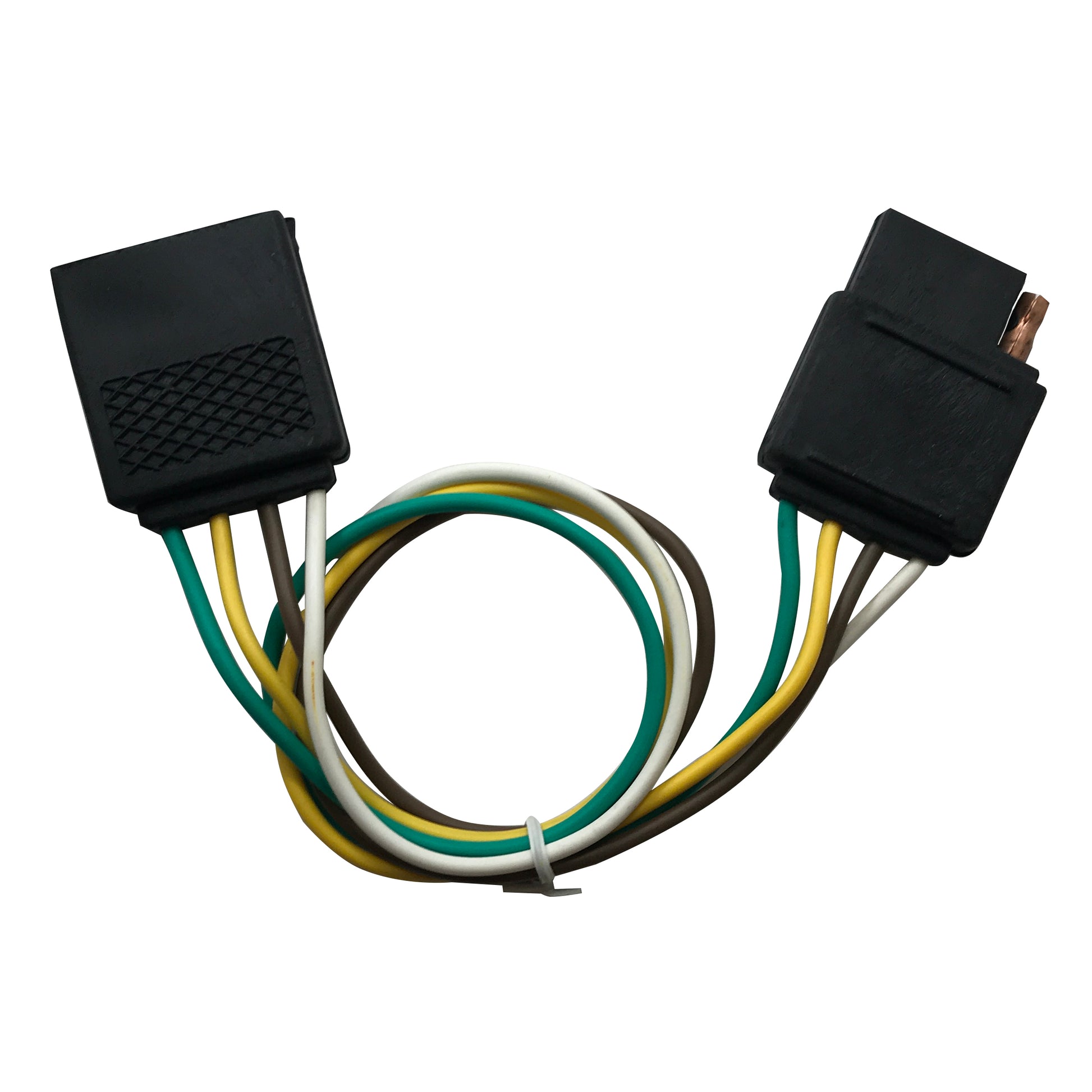 12" Inch Flat 4-Pin Trailer Plug Wire Harness Extension Connector & Tester Lights