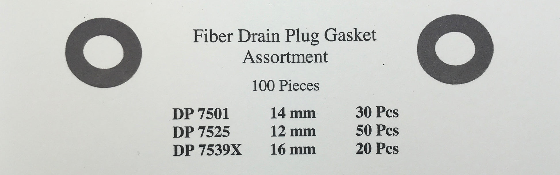 100 Piece Fiber Oil Drain Plug Gasket Assortment Kit
