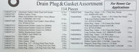 114 Piece Oil Drain Plug & Gasket Assortment Kit - "For Newer Car Applications"