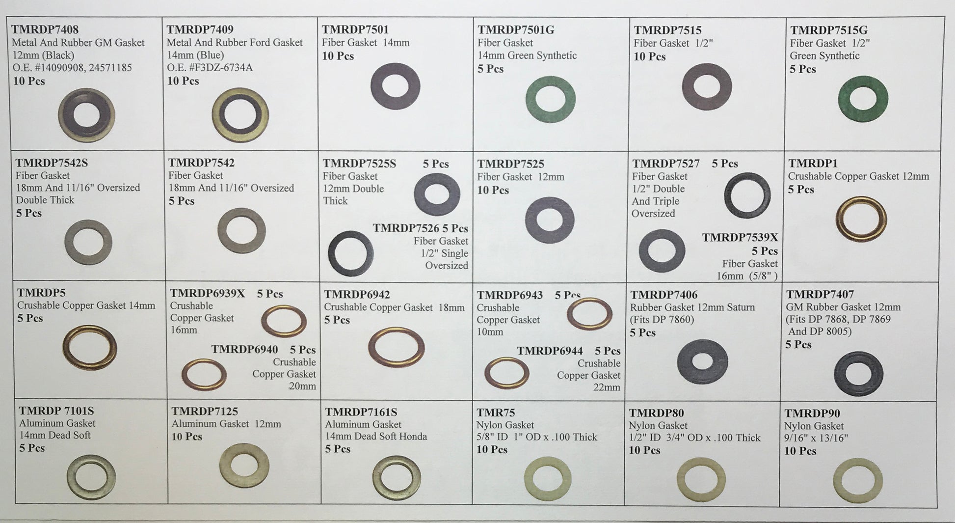 185 Piece Large Oil Drain Plug Gasket Assortment Kit