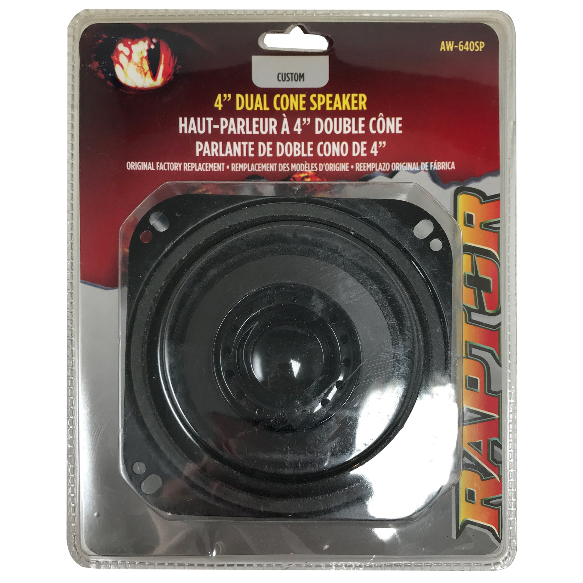 Raptor 4" OEM Replacement Dual Cone Speaker 2-Way 45 Watts 4-8 OHMS Car Audio