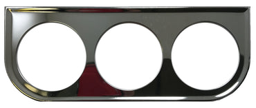Universal Chrome Under Dash Triple Gauge Mounting Panel 2-1/16 Inch