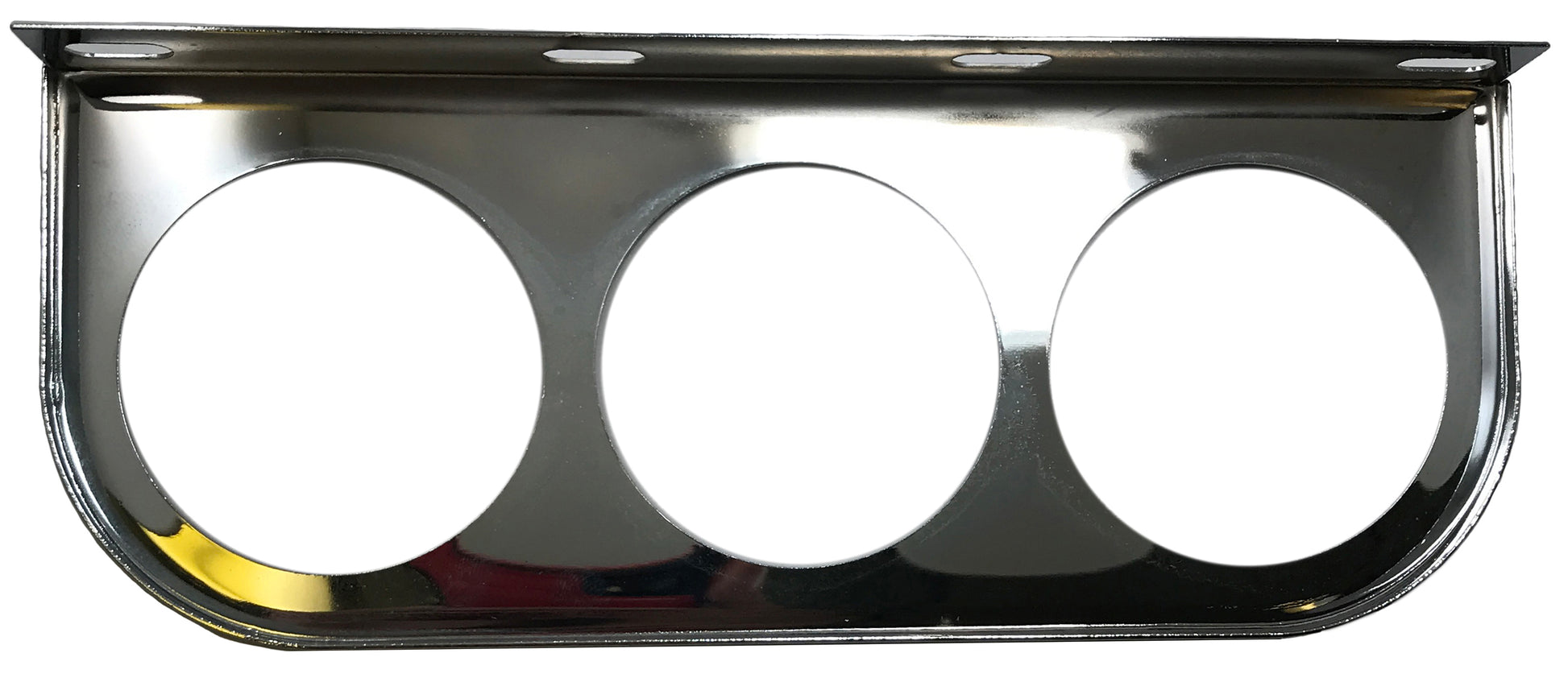 Universal Chrome Under Dash Triple Gauge Mounting Panel 2-1/16 Inch