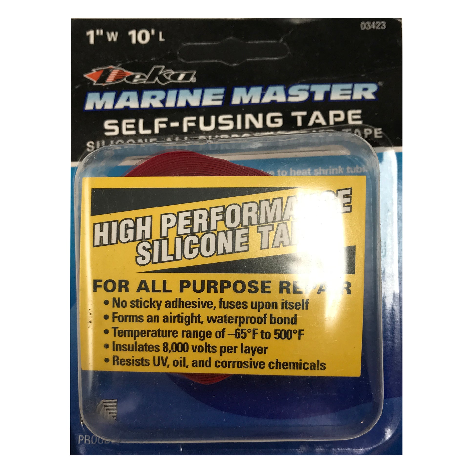 Deka Marine (2) Red & (2) Black Self Fusing Silicone Rescue Tape 1 x 10' FT - USA - 4 Rolls
