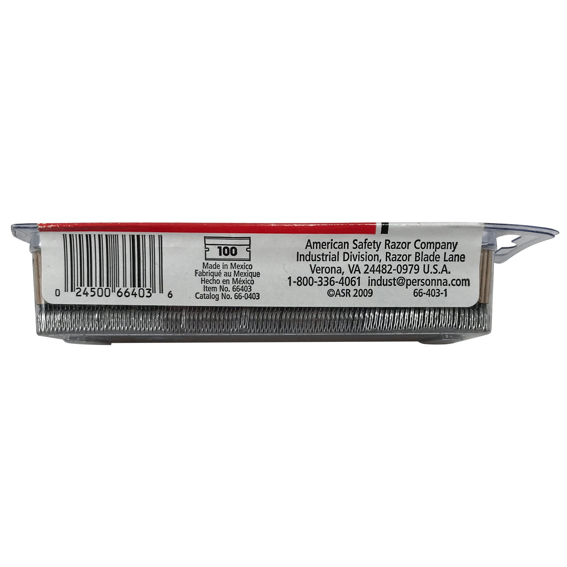 American Line 66-0403 Carbon Steel Back Single Edge Razor Blades .009" / .2286mm - 100 Pack
