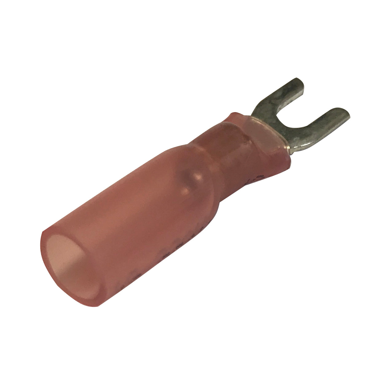 Heat Shrink & Crimp Red Spade Terminal 22-18 Gauge #4 Stud-100 PK