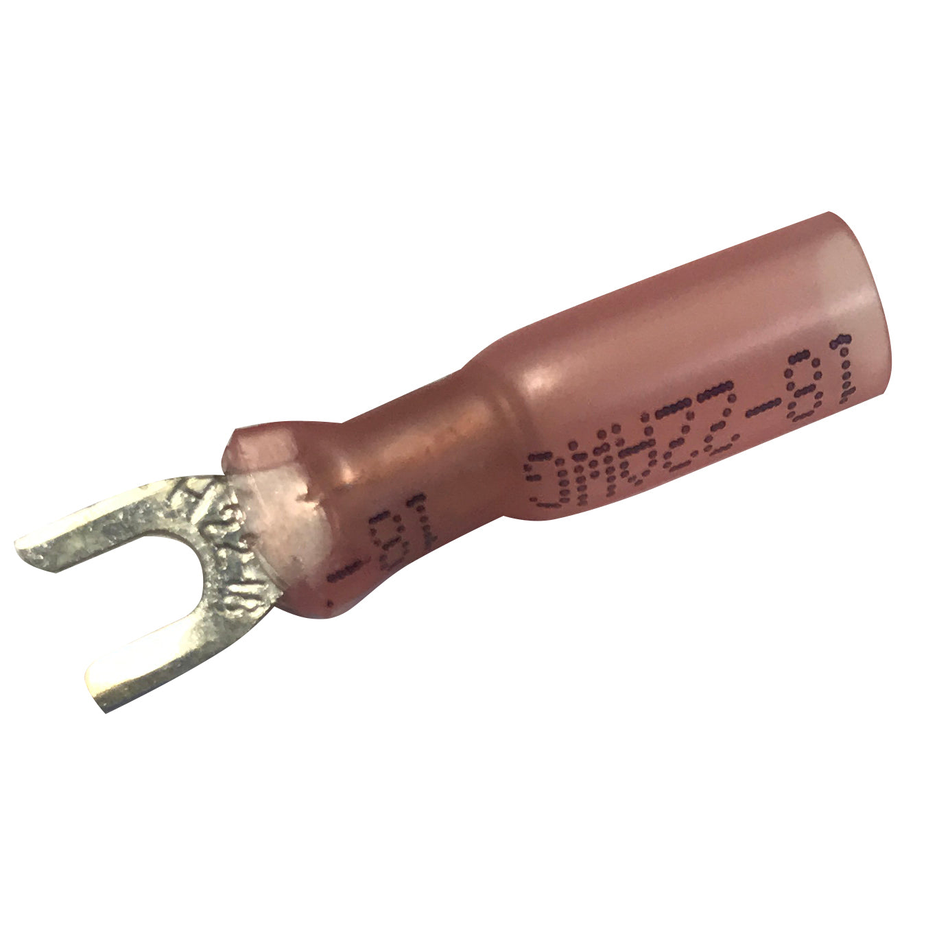 Heat Shrink & Crimp Red Spade Terminal 22-18 Gauge #4 Stud-500 PK