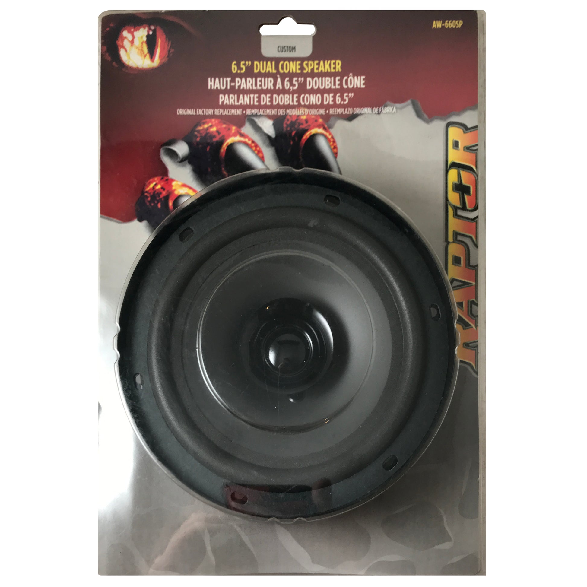 Raptor 6.5" OEM Replacement Dual Cone Speaker 2-Way 75 Watts 4 OHMS Car Audio