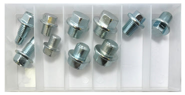 10 Piece Metric Oil Drain Plug Assortment - 12mm to 18mm