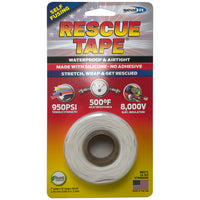 White Silicone Rescue Tape Self Fusing Waterproof Repair Wrap 1"W x 12'L x 20mm