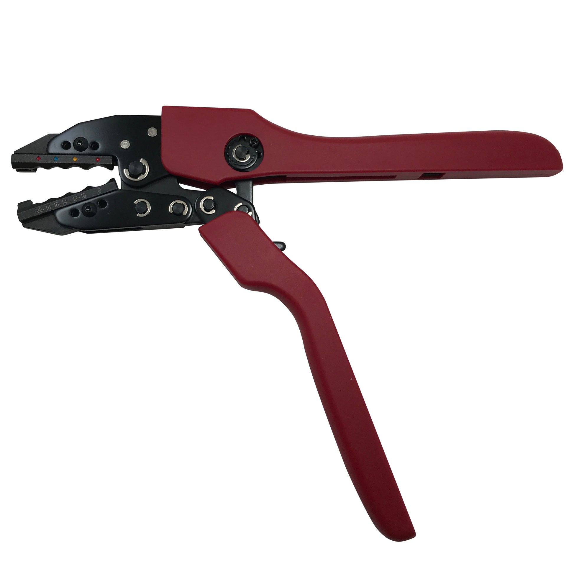 Heavy Duty Ergonomic Ratcheting Crimper Tool For 22-8 Gauge Heat Shrink Terminals