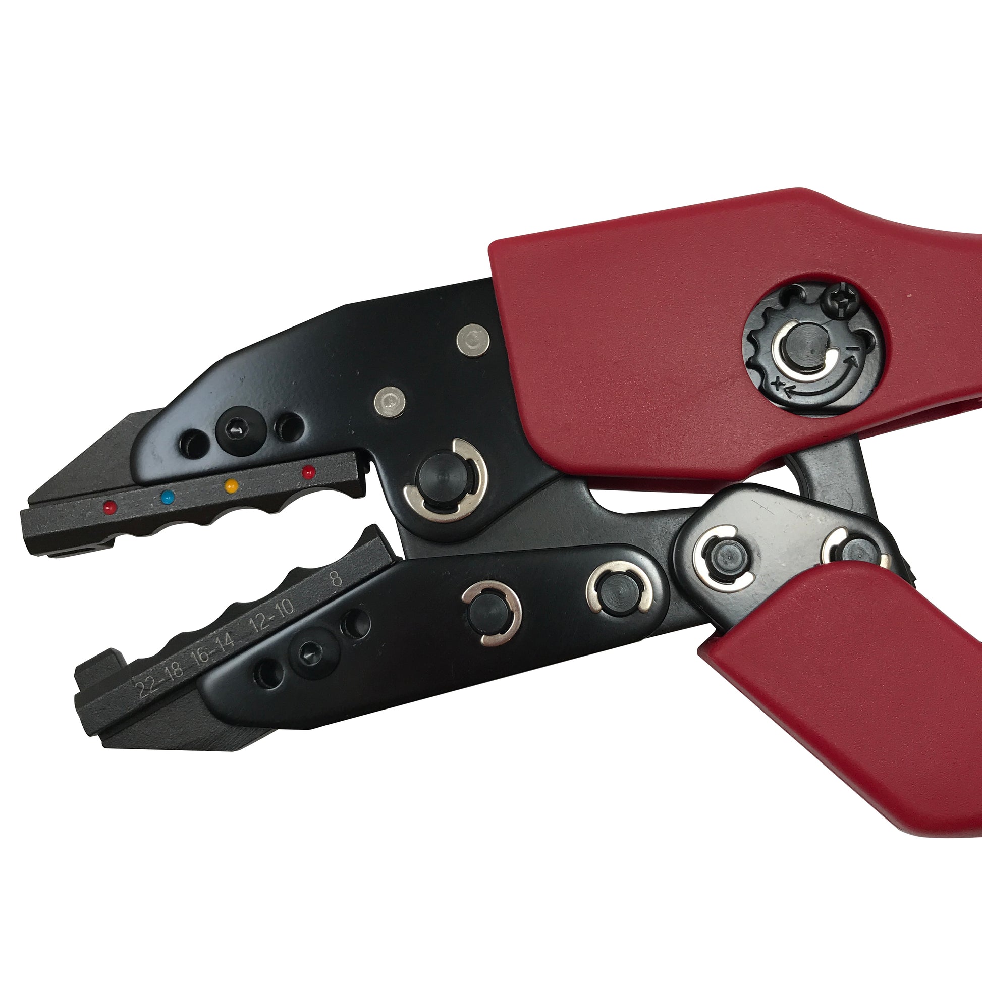 Heavy Duty Ergonomic Ratcheting Crimper Tool For 22-8 Gauge Heat Shrink Terminals