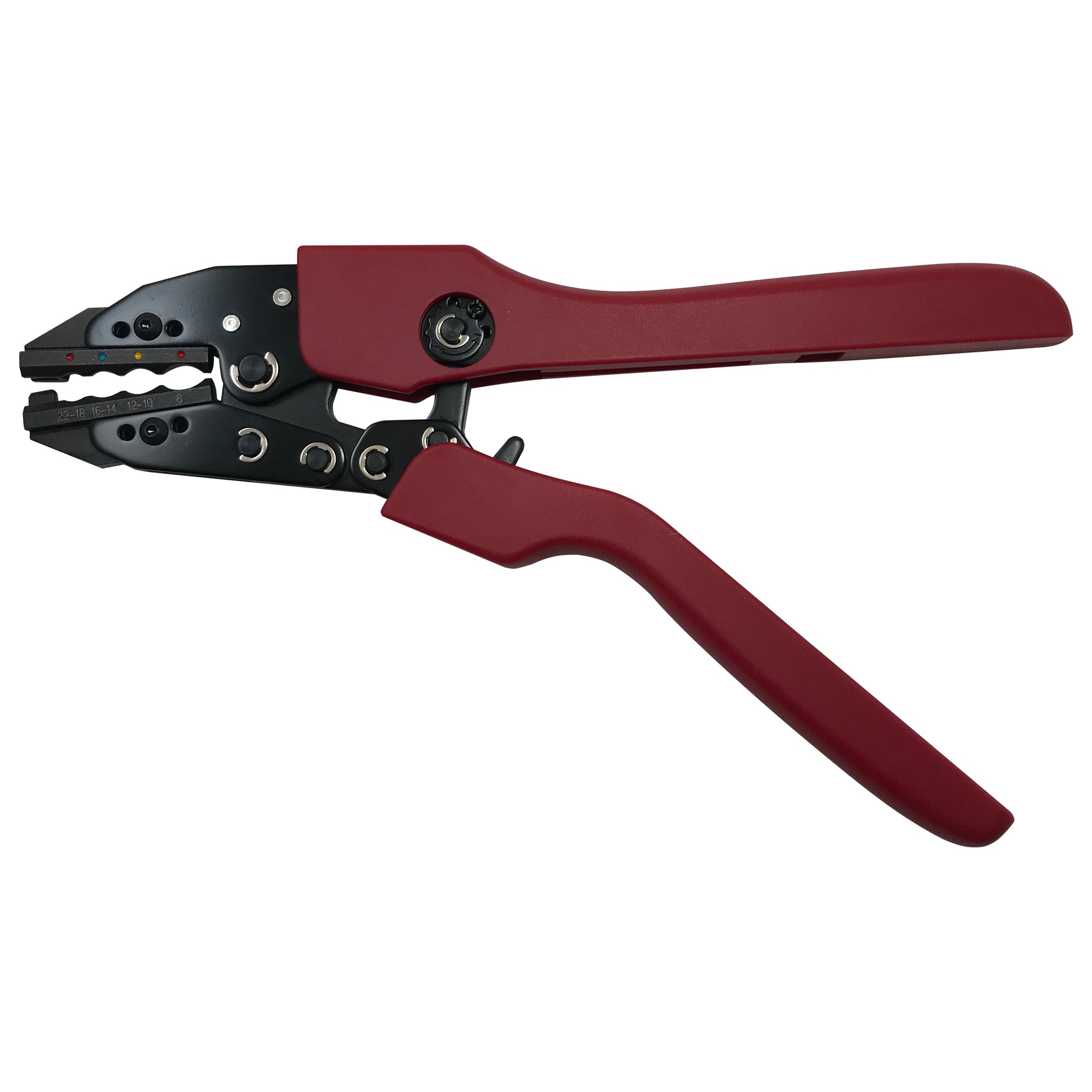 Heavy Duty Ergonomic Ratcheting Crimper Tool For 22-8 Gauge Heat Shrink Terminals