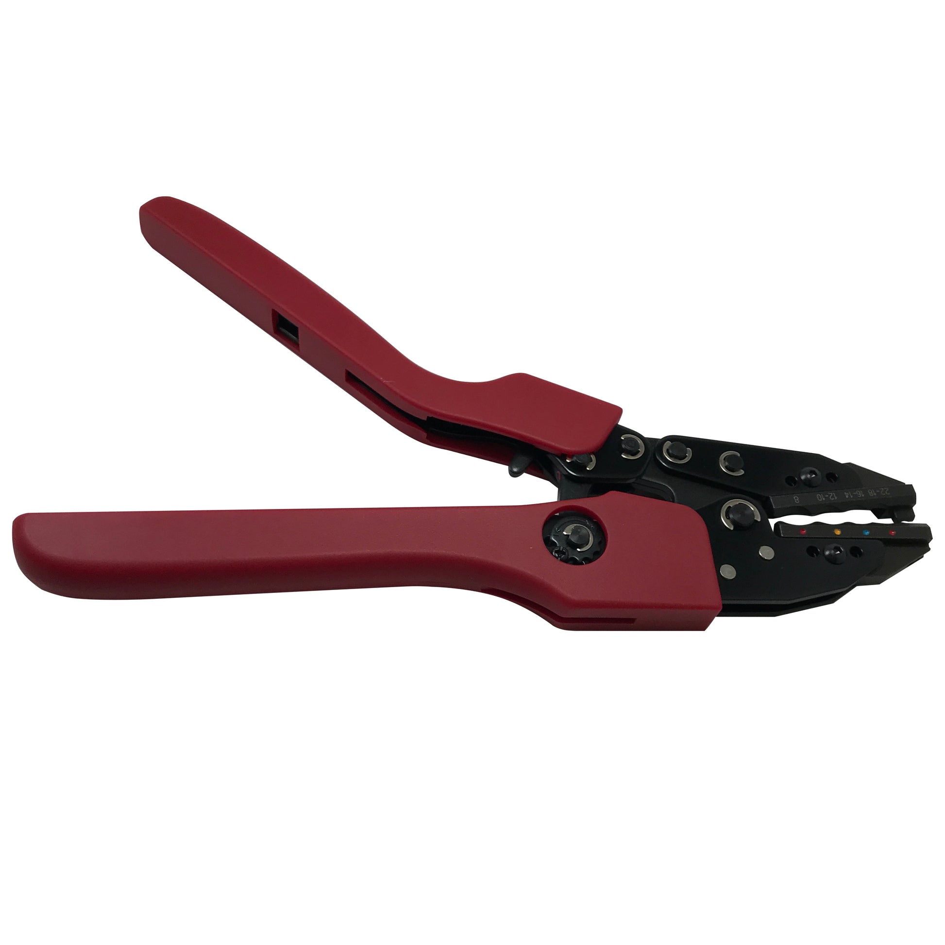 Heavy Duty Ergonomic Ratcheting Crimper Tool For 22-8 Gauge Heat Shrink Terminals