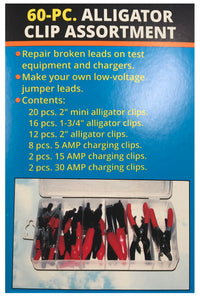 60 Piece Test Clip Alligator & Charging Clamp Assortment Kit