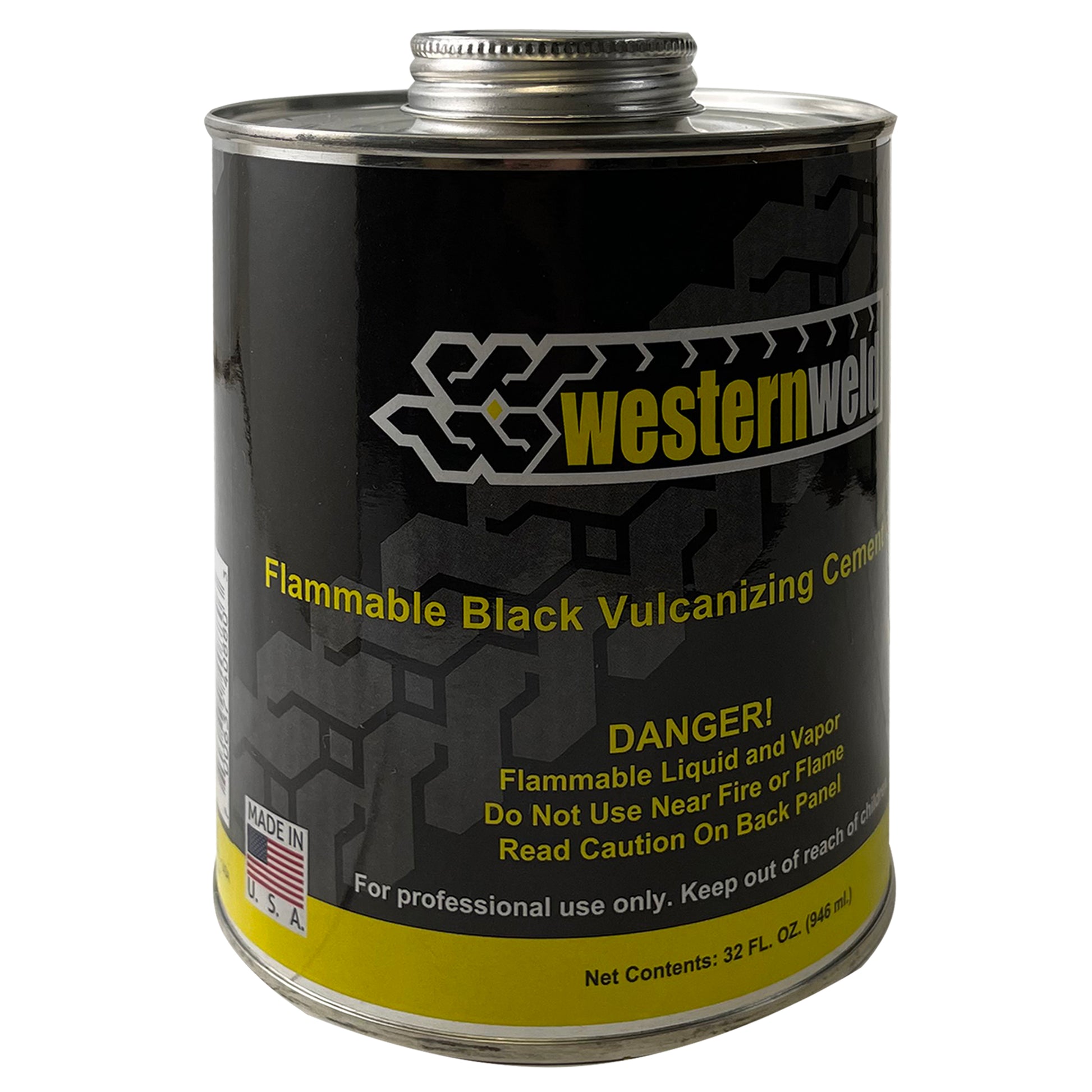 Western Weld Black Flammable Vulcanizing Cement Brush Top Can 32 Fl. Oz. (1 Qt.)