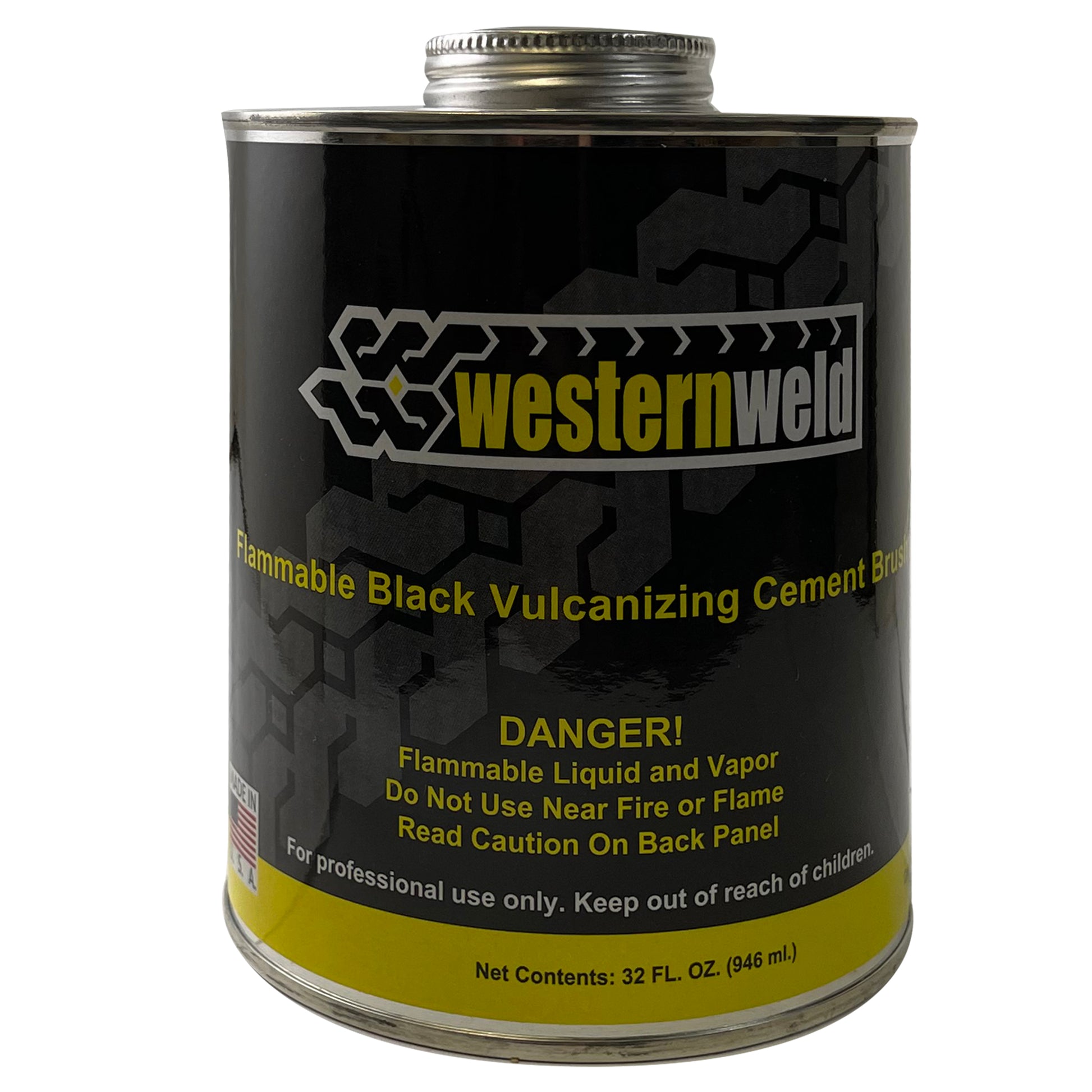 Western Weld Black Flammable Vulcanizing Cement Brush Top Can 32 Fl. Oz. (1 Qt.)