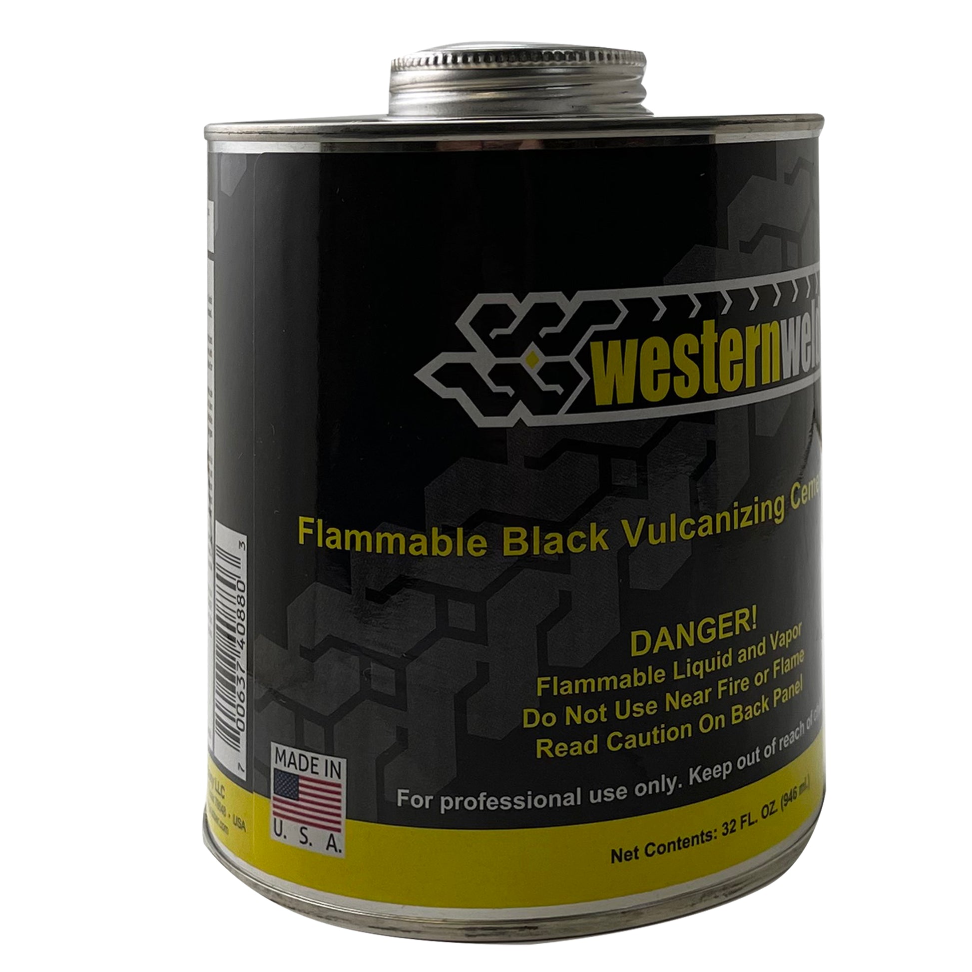 Western Weld Black Flammable Vulcanizing Cement Brush Top Can 32 Fl. Oz. (1 Qt.)