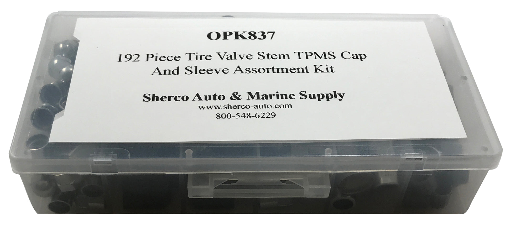 192 Piece Tire Valve Stem TPMS Cap And Sleeve Assortment Kit
