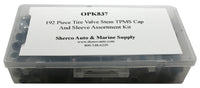 192 Piece Tire Valve Stem TPMS Cap And Sleeve Assortment Kit