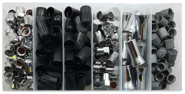 192 Piece Tire Valve Stem TPMS Cap And Sleeve Assortment Kit