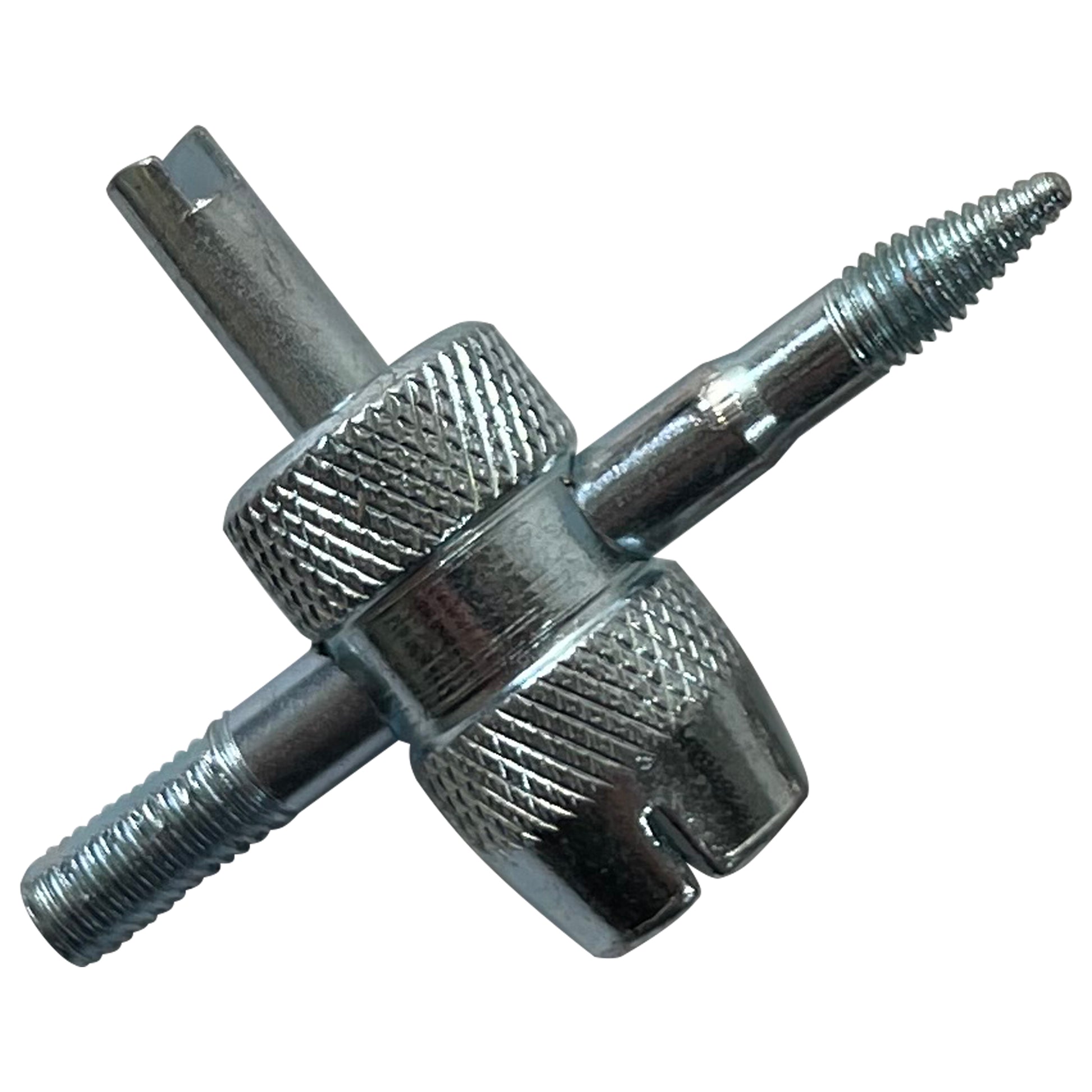 4-Way Tire Valve Core Tool & 4 Valve Cores