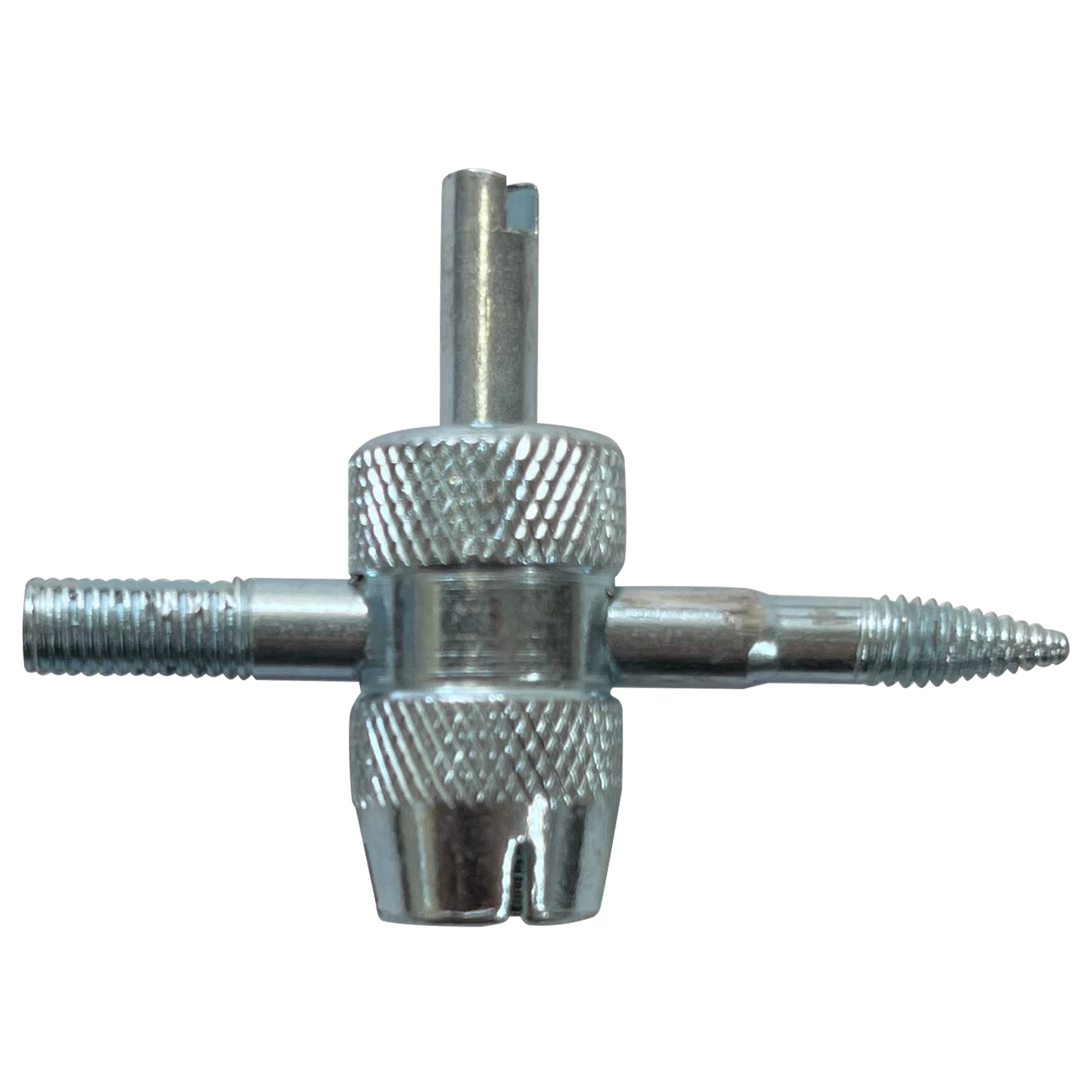 4-Way Tire Valve Core Tool & 4 Valve Cores